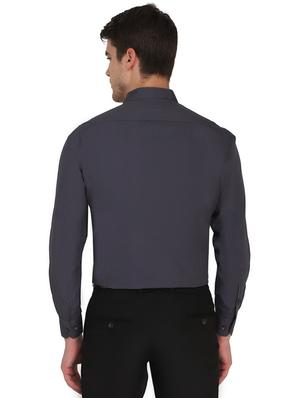 grey solid formal shirt - 18406671 - Standard Image - 4
