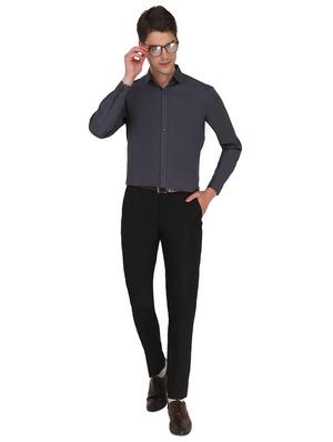 grey solid formal shirt - 18406671 - Standard Image - 5