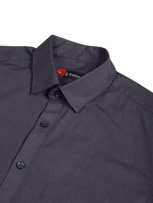 grey solid formal shirt - 18406671 - Standard Image - 6