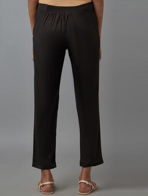 black solid tapered pant - 18406701 - Standard Image - 3