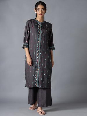 black floral flared palazzo - 18406707 - Standard Image - 4