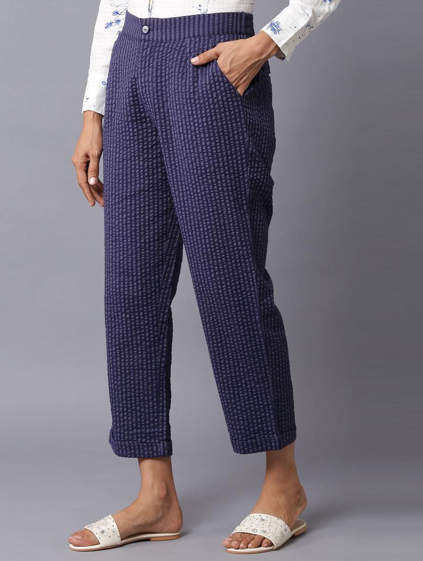 mid rise striped cigarette pant trouser - 18406723 - Zoom Image - 2