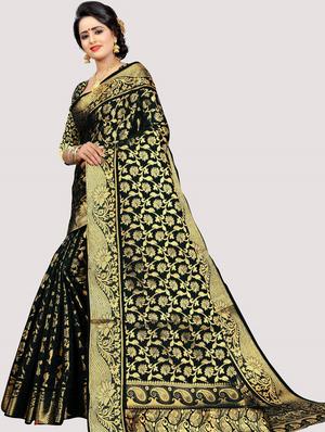 self designed woven saree with blouse - 18406728 - Standard Image - 2