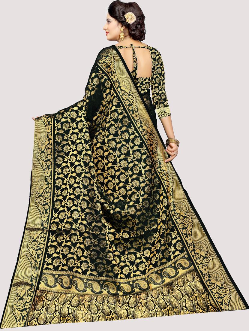 self designed woven saree with blouse - 18406728 - Zoom Image - 3