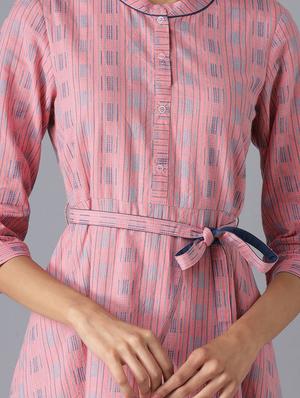 pink printed a-line ethnic dress - 18407023 - Standard Image - 3