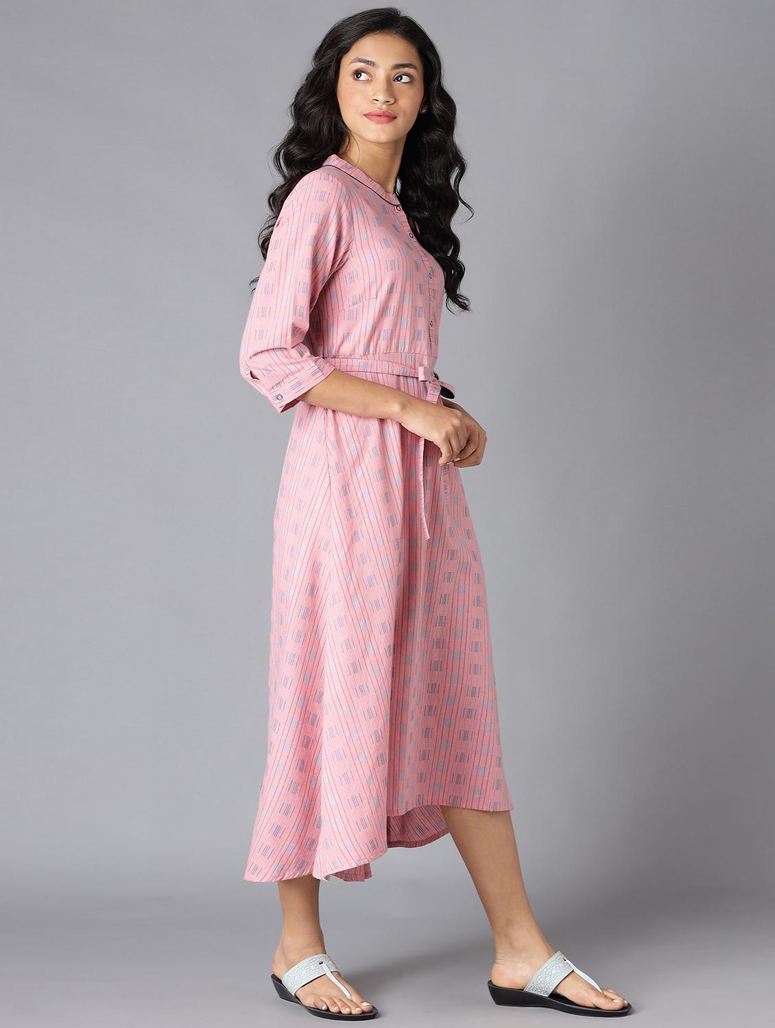 pink printed a-line ethnic dress - 18407023 - Zoom Image - 2