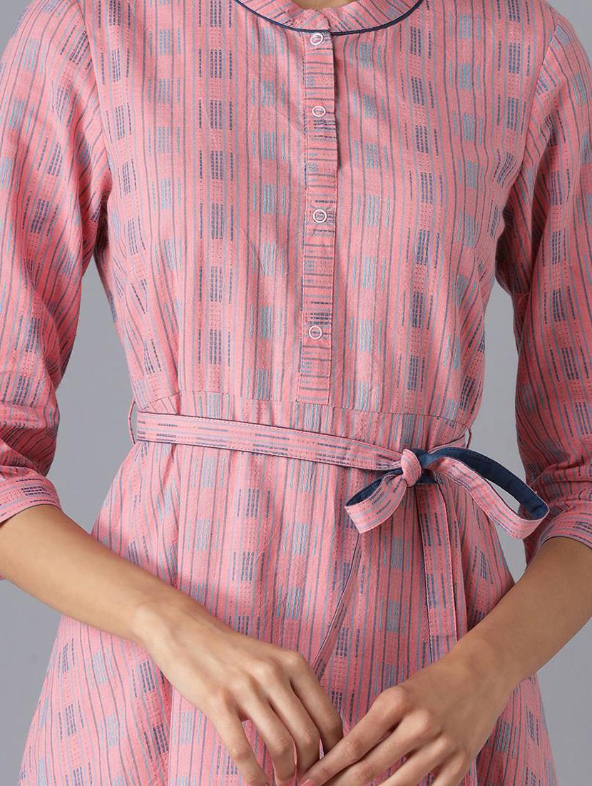 pink printed a-line ethnic dress - 18407023 - Zoom Image - 3