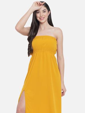 yellow solid empire line dress - 18407238 - Standard Image - 6
