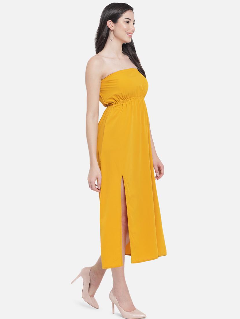 yellow solid empire line dress - 18407238 - Zoom Image - 4