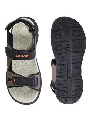 brown synthetic & mesh back strap floaters - 18407563 - Standard Image - 4