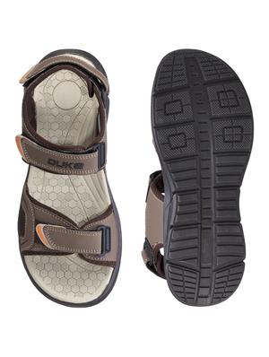 brown synthetic & mesh back strap floaters - 18407565 - Standard Image - 4