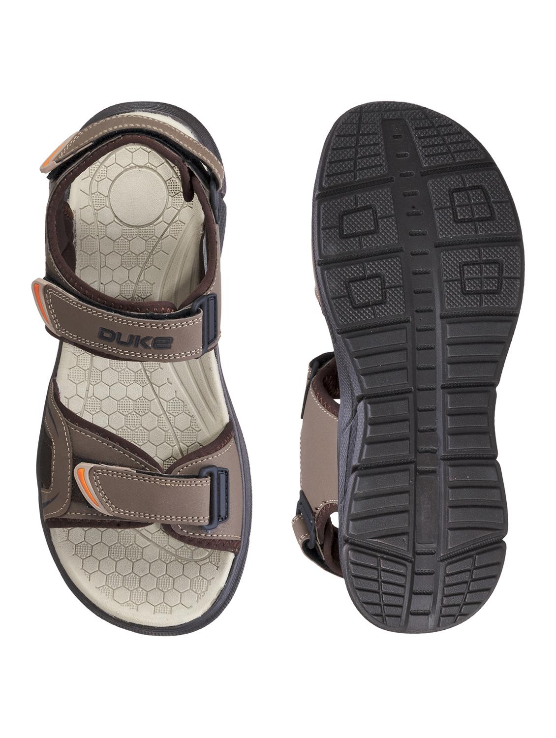 brown synthetic & mesh back strap floaters - 18407565 - Zoom Image - 4