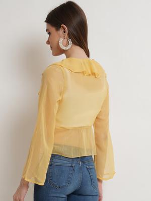 long sleeved solid short length shrug - 18407648 - Standard Image - 3