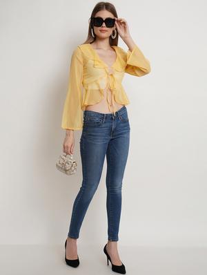 long sleeved solid short length shrug - 18407648 - Standard Image - 4
