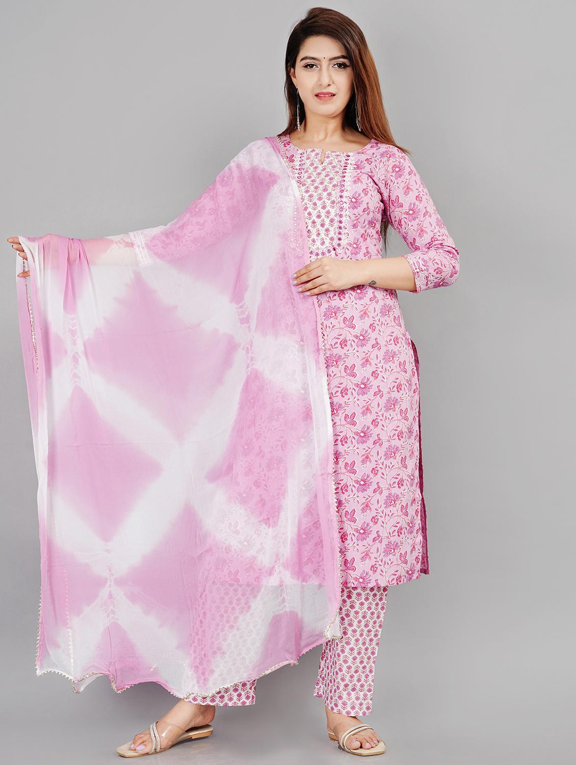 pink printed straight kurta - 18407812 - Zoom Image - 1