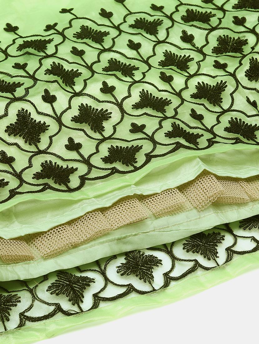 green net flared lehenga - 18408081 - Zoom Image - 6