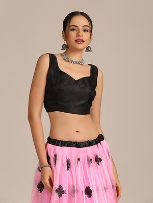 pink net flared lehenga - 18408082 - Standard Image - 6