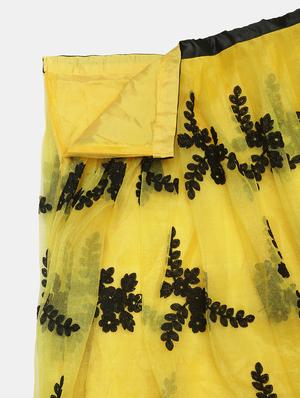 yellow net flared lehenga - 18408087 - Standard Image - 6