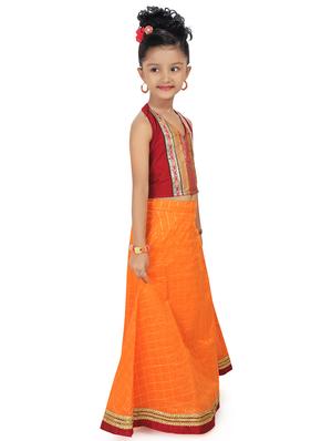 red embroidered lehnga choli - 18408334 - Standard Image - 2