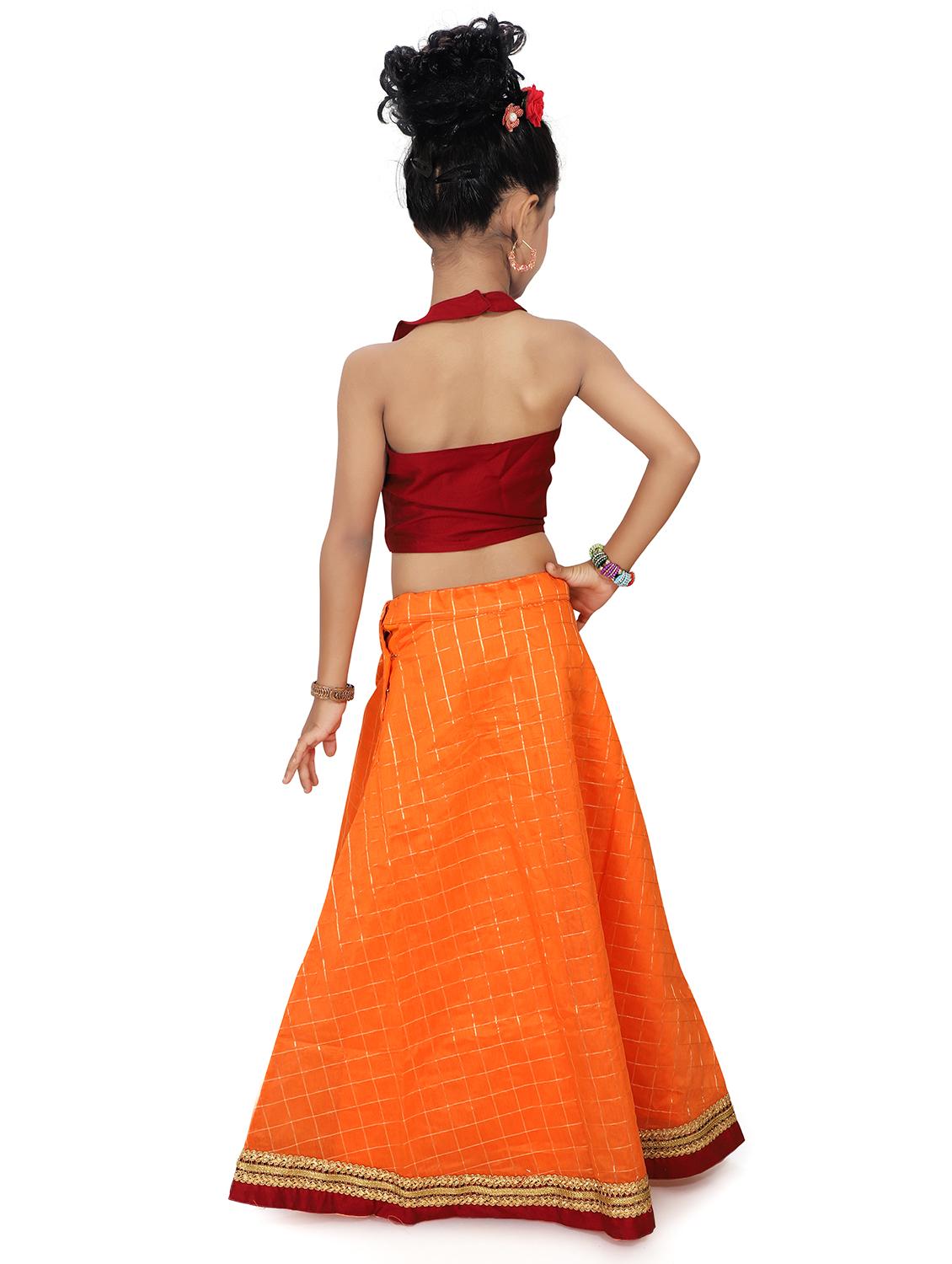 red embroidered lehnga choli - 18408334 - Zoom Image - 3