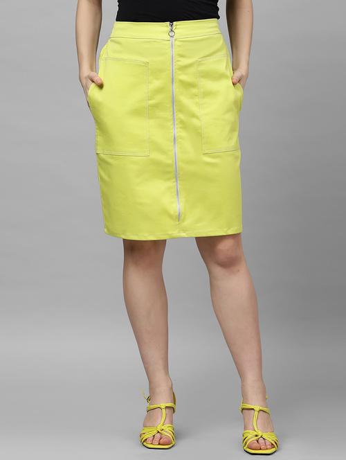 green cotton aline skirts - 18408559 - Standard Image - 1