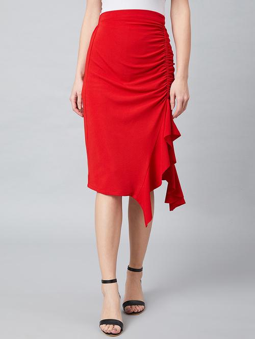 red polyester aline skirts - 18408623 - Very Small Image - 1