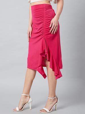 pink polyester aline skirts - 18408624 - Standard Image - 2