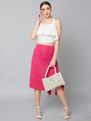 pink polyester aline skirts - 18408624 - Standard Image - 4