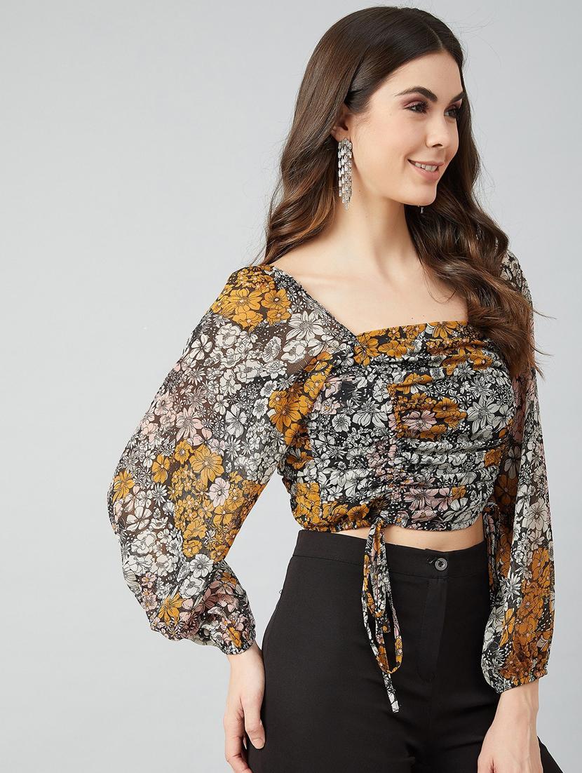 long sleeved printed crop top - 18408854 - Zoom Image - 2