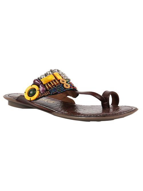 multi colored leather laceup sandals - 18408968 - Very Small Image - 1