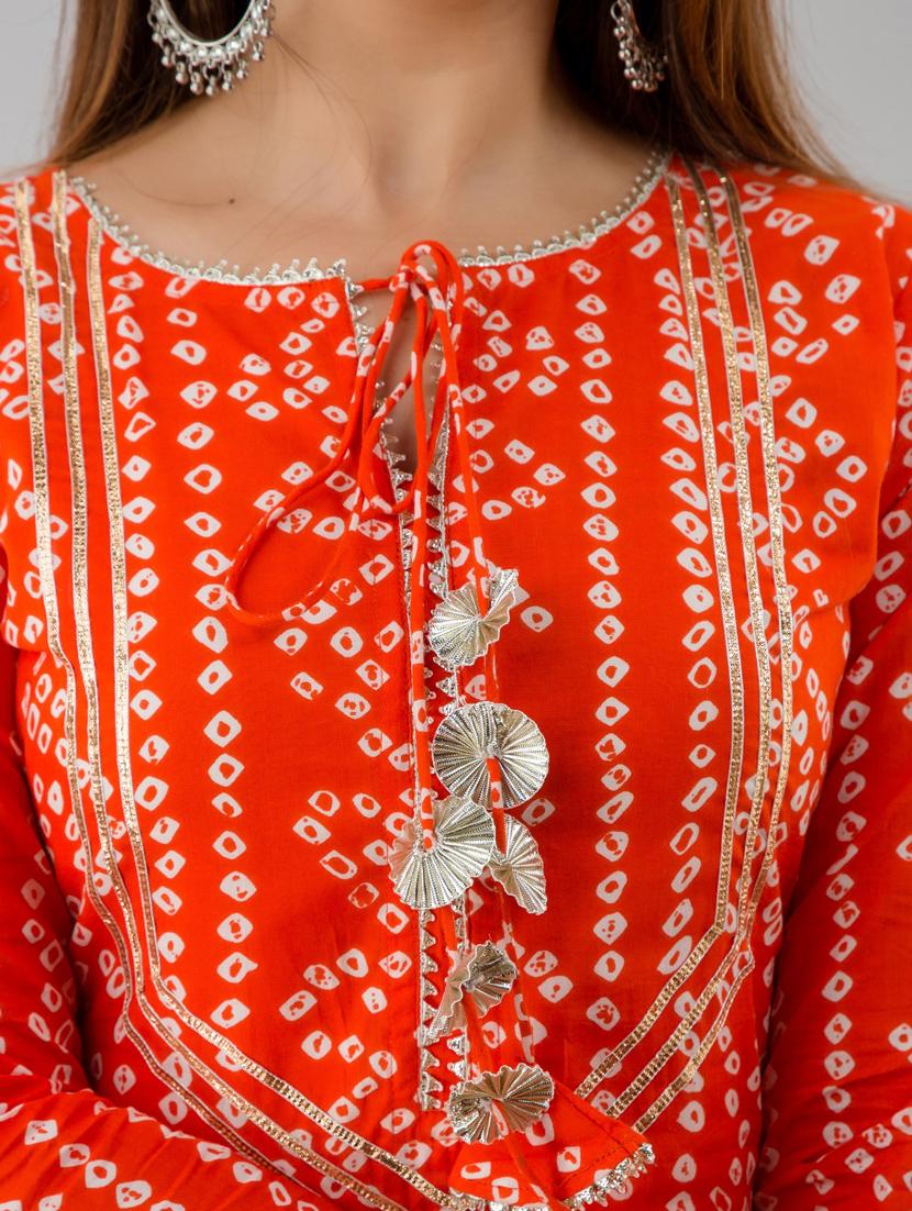 orange cotton kurta sharara set - 18409099 - Zoom Image - 6