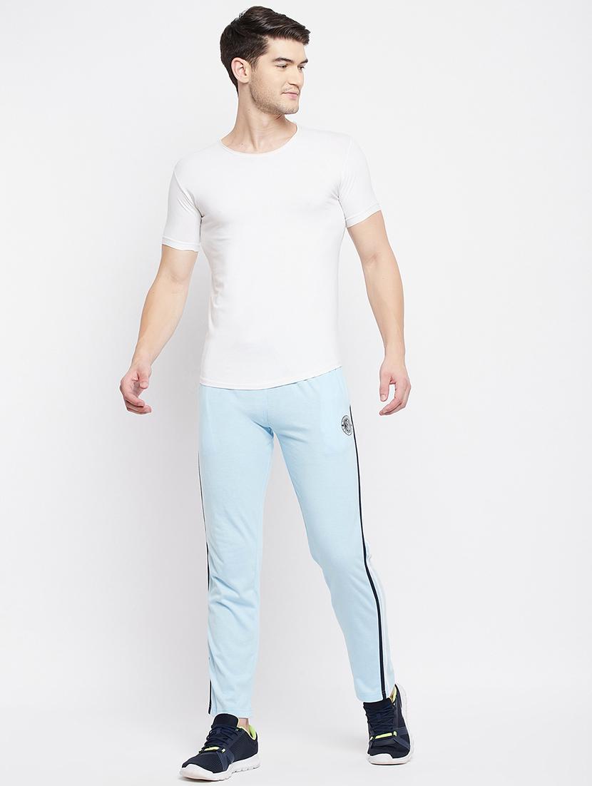 light blue striped full length track pant - 18409326 - Zoom Image - 4