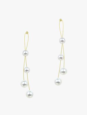 gold metal drop earring - 18409359 - Standard Image - 2