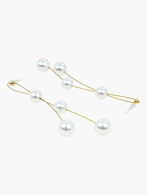 gold metal drop earring - 18409359 - Standard Image - 3