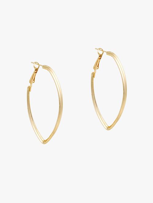 gold metal hoop earring - 18409363 - Standard Image - 1