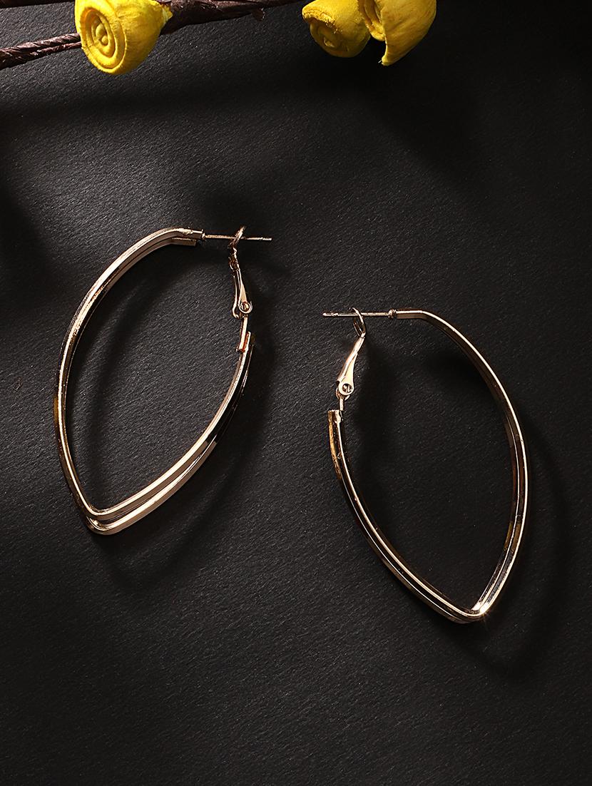gold metal hoop earring - 18409363 - Zoom Image - 2
