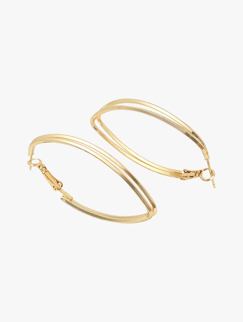 gold metal hoop earring - 18409363 - Zoom Image - 3
