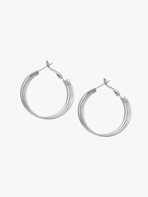 silver metal hoop earring - 18409378 - Very Small Image - 1