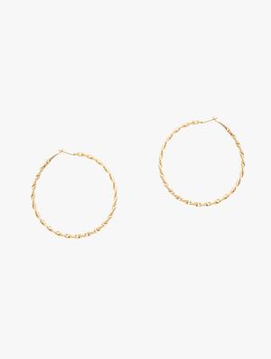 gold metal hoop earring - 18409388 - Standard Image - 2