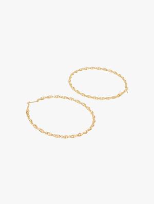 gold metal hoop earring - 18409388 - Standard Image - 3
