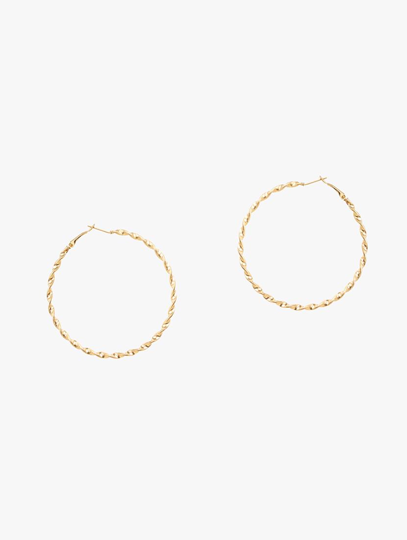 gold metal hoop earring - 18409388 - Zoom Image - 2