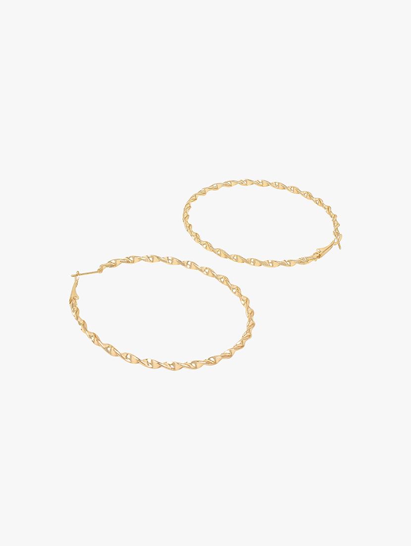 gold metal hoop earring - 18409388 - Zoom Image - 3