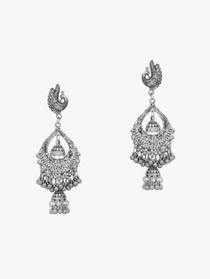 silver metal drop earring - 18409405 - Standard Image - 2