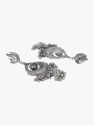 silver metal drop earring - 18409405 - Standard Image - 3