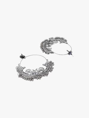 silver metal chandballi earring - 18409406 - Standard Image - 3