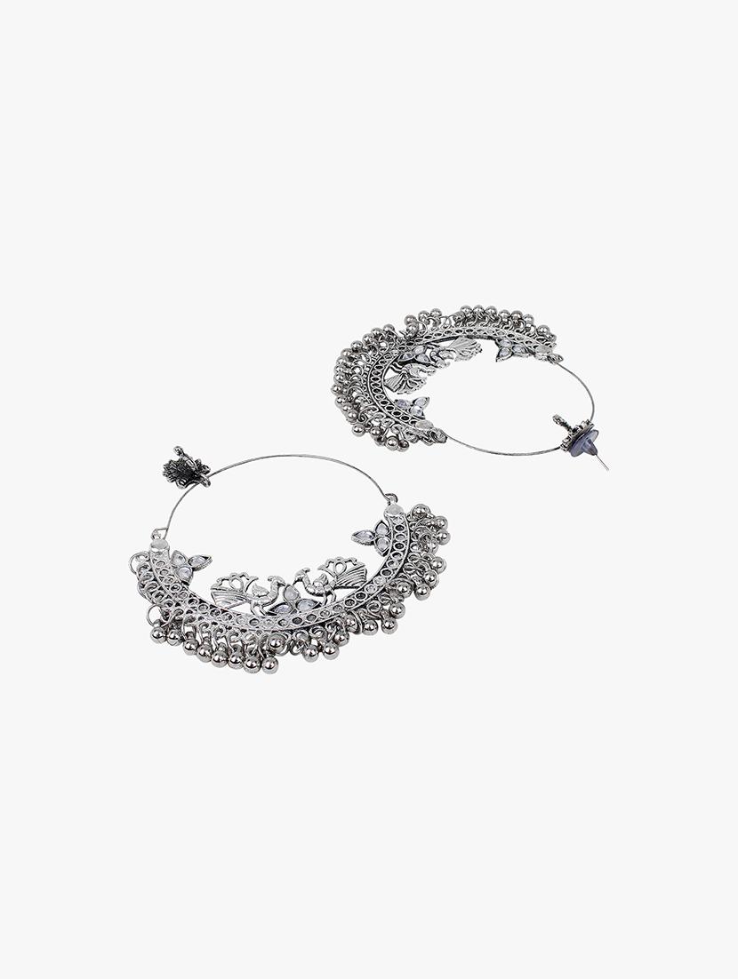 silver metal chandballi earring - 18409406 - Zoom Image - 3