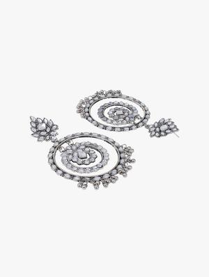 silver metal chandballi earring - 18409413 - Standard Image - 3