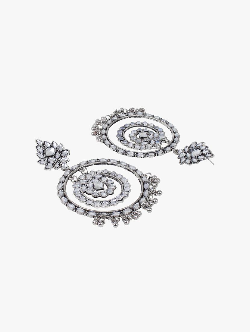 silver metal chandballi earring - 18409413 - Zoom Image - 3