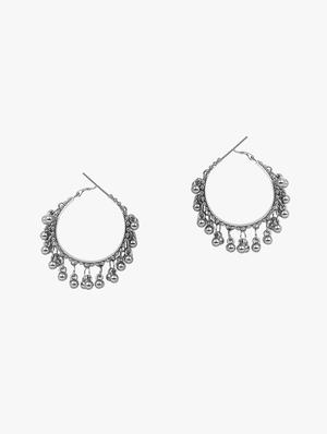 silver metal hoop earring - 18409421 - Standard Image - 2