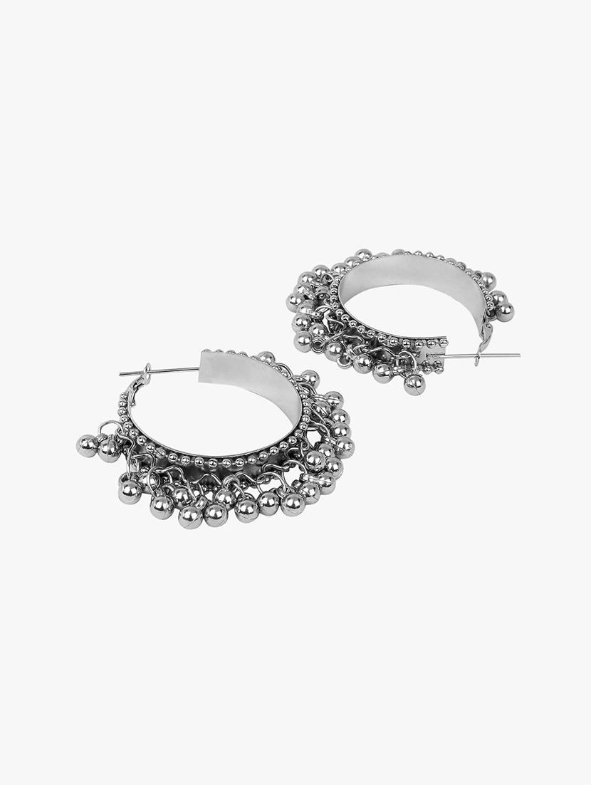 silver metal hoop earring - 18409421 - Zoom Image - 4